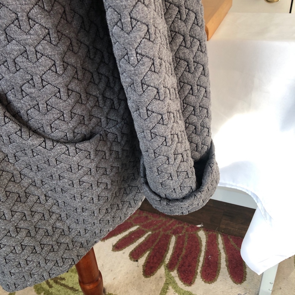 Gallery Charcoal Patterned Knit Hooded Coat - Picture 6 of 12